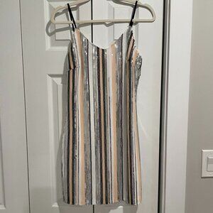 NWOT - Pink Lily Sequin Striped Dress